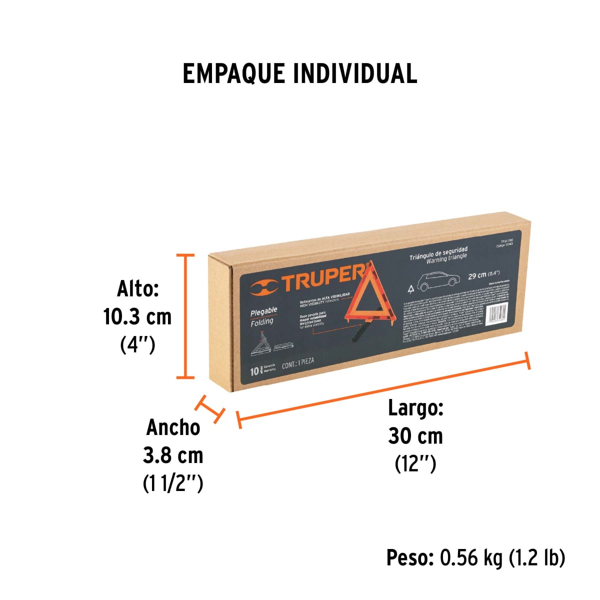 Triangulo De Seguridad 29 cm Plegable Truper 109435