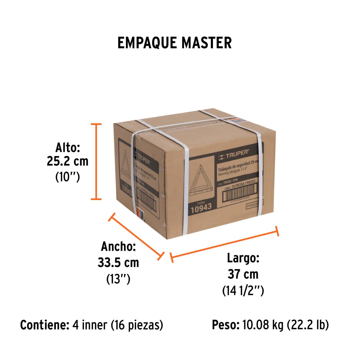 Triangulo De Seguridad 29 cm Plegable Truper 109436