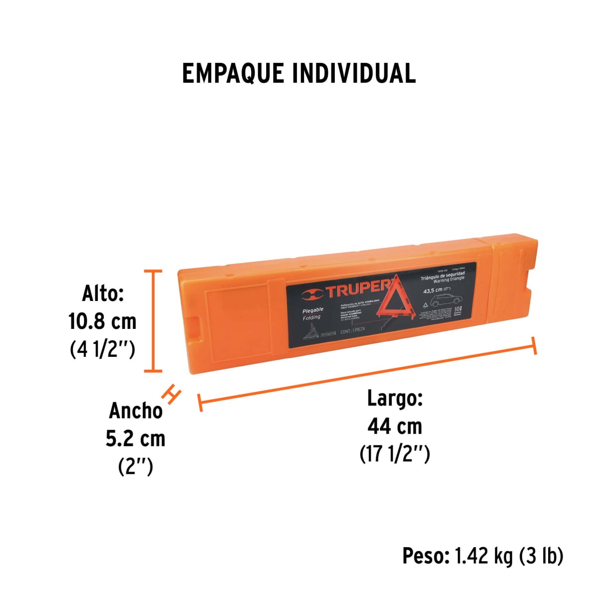 Triangulo De Seguridad 44 cm Plegable Truper 109425