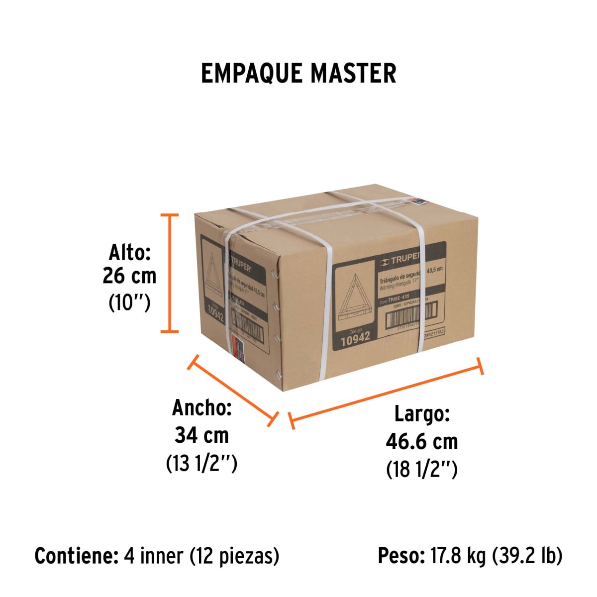 Triangulo De Seguridad 44 cm Plegable Truper 109426