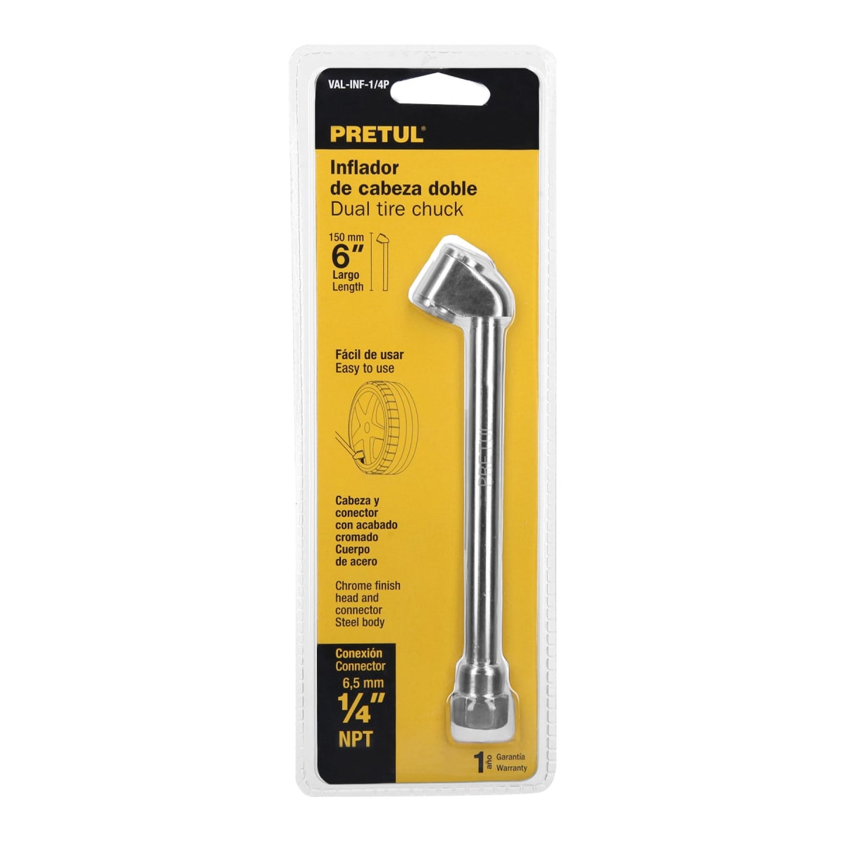 Inflador De Cabeza Doble Cuerda 1/4 NPT Pretul 216944