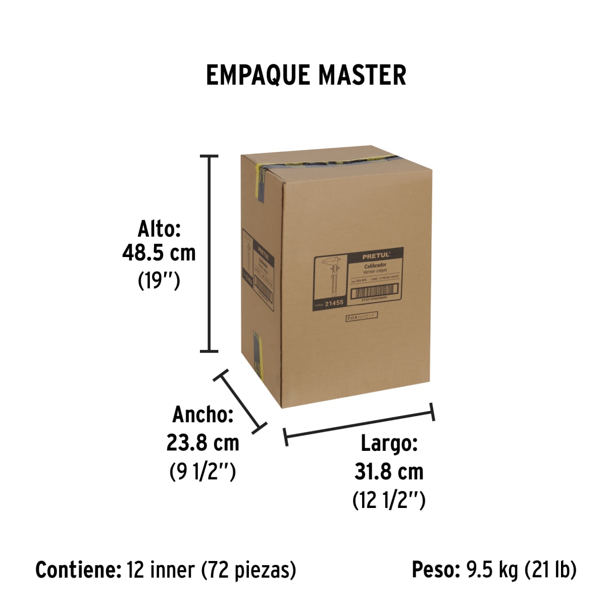 Calibrador vernier (pie de rey) escolar de acero Pretul6