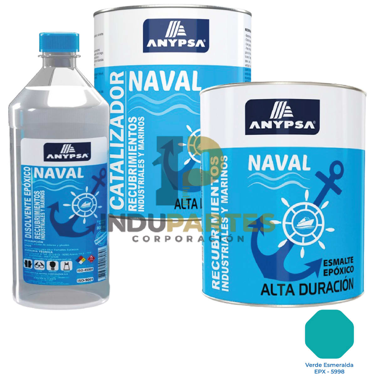 Pintura Epóxica Naval Verde Esmeralda EPX-5998 Disolvente / Catalizador 0
