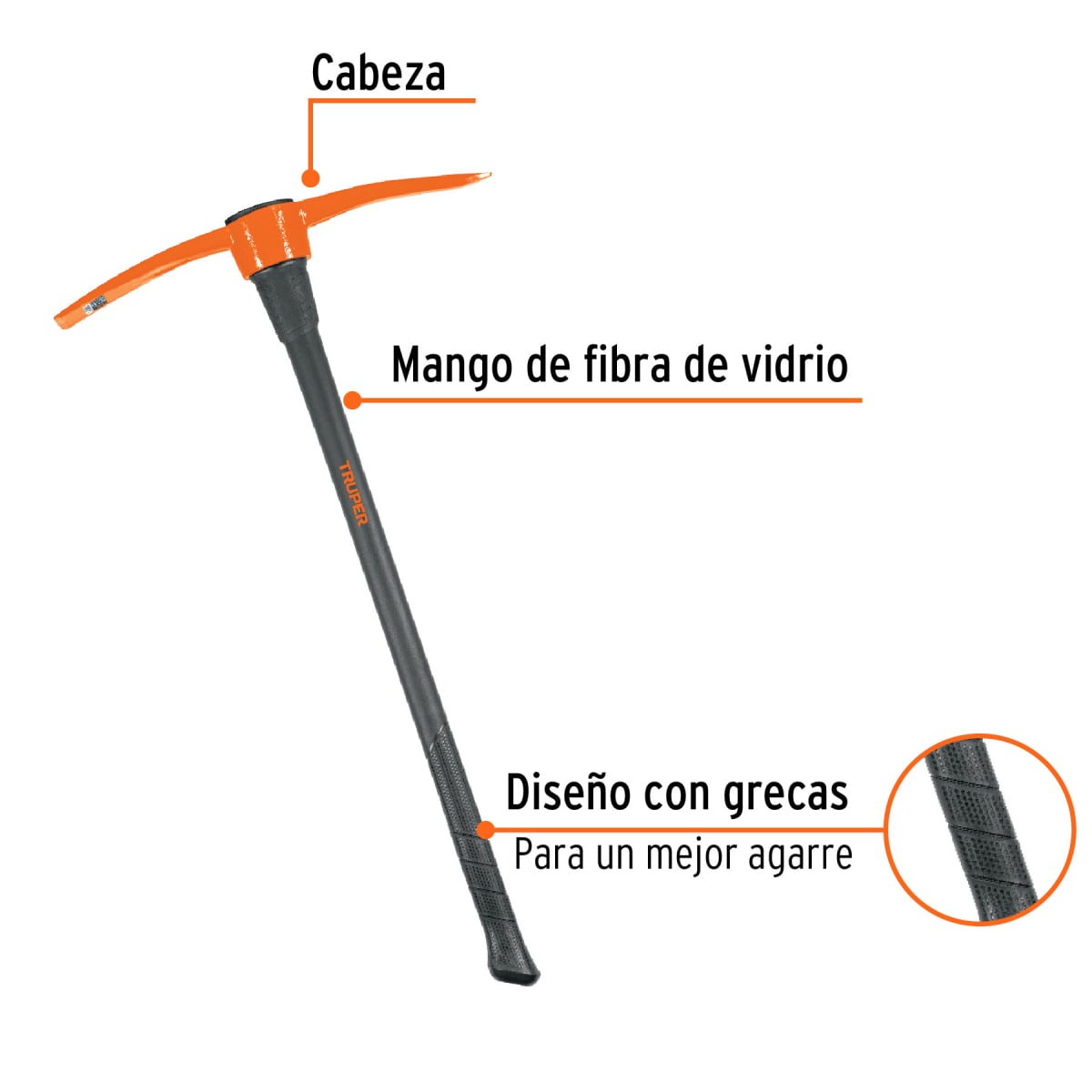 Pico Peruano 5 LBS Mango Fibra De Vidrio 36