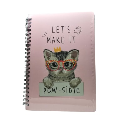 Cuaderno de gato cuadriculado espiralado