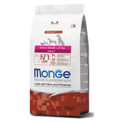 Monge Canine Adult Extra Small Cordero, arroz y papa 2.5 kg