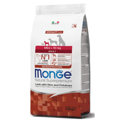 Monge Canine Adulto Mini cordero, arroz y papa 2.5 kg