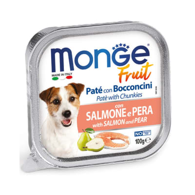 Monge Canine Fruit Salmon y pera alutray 100 g