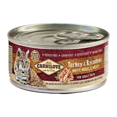 Carnilove gato adulto pavo y reno lata 100 g