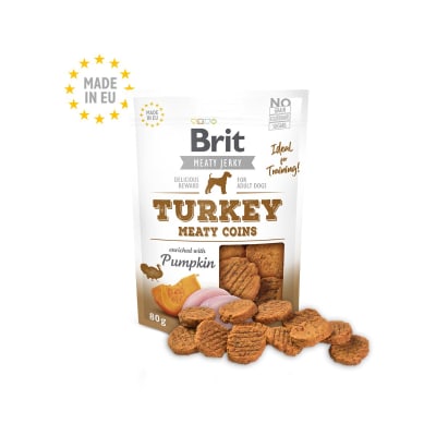Brit Jerky Turkey meaty coins 80 g