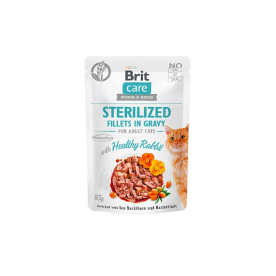 Brit Care Cat Fillets in gravy with healthy rabbit Sterilized 85 g