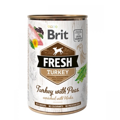 BRIT FRESH TURKEY WITH PEAS LATA 400 g