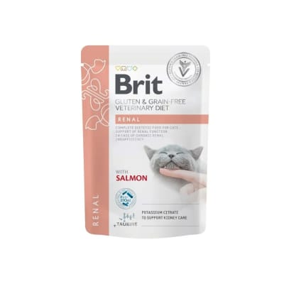 BRIT GF VD CAT POUCH FILLETS IN GRAVY RENAL 85 G