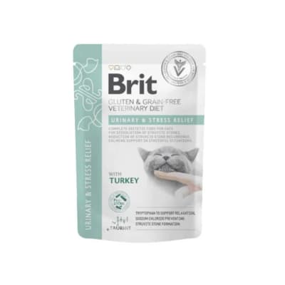 BRIT GF VD CAT POUCH FILLETS IN GRAVY URINARY & STRESS RELIEF 85 G X UND