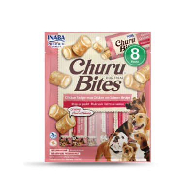 CHURU DOG BITES WRAPS CHICKEN WITH SALMON X 8 UND