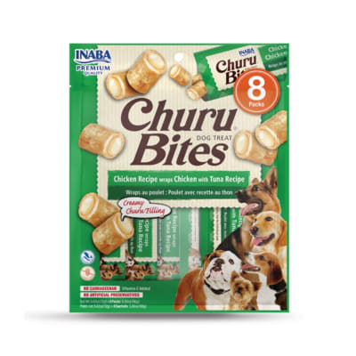 CHURU DOG BITES WRAPS CHICKEN WITH TUNA X 8 UND