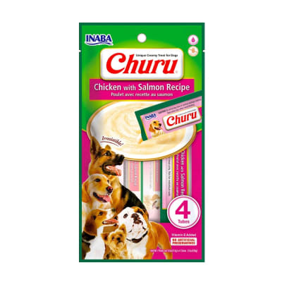 CHURU DOG CHICKEN AND SALMON 14GR 4 TUBES