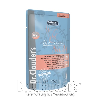 DR CLAUDER´S CAT BEST SELECT STERILISED #34 POLLO SALMON C/ALGAS 85GR