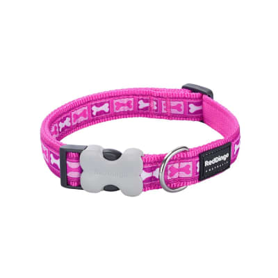 Dog Collar Design Red Dingo Bone Yard Hot Pink