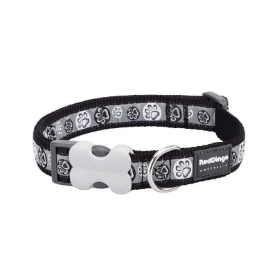 Dog Collar Design Red Dingo Paw Impressions Black