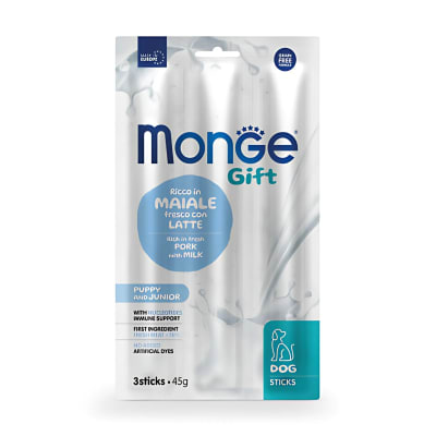 MONGE GIFT STICKS PUPPY DOG (CERDO+LECHE) 45 G