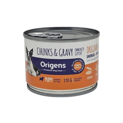 Origens original pollo cachorros lata