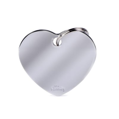 PLACA BASIC CHROME BIG HEART CHROMED BRASS (MFB26)