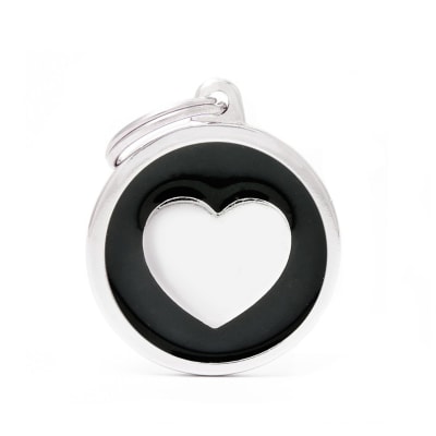PLACA CLASSIC BLACK BIG CIRCLE HEART (CH17BLACKHEART)