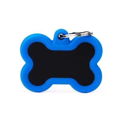 PLACA HUSHTAG ALUMINIUM BLACK BONE WITH BLACK RUBBER (HTA01BLACK)