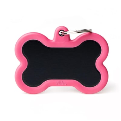 PLACA HUSHTAG HUESO XL DE ALUMINIO CON GOMA