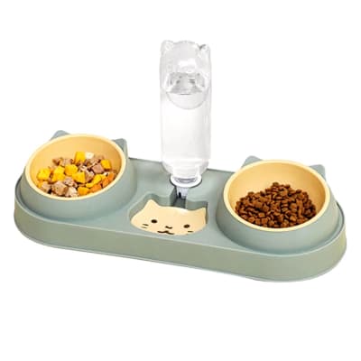 PLATO DOBLE GATO CON BEBEDERO
