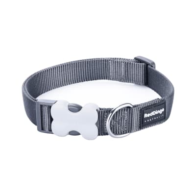 Dog Collar Plain Red Dingo Classic Cool Grey