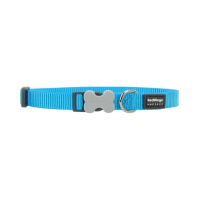 Dog Collar Plain Red Dingo Classic Turquoise