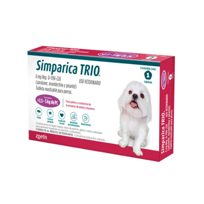 Antipulgas Simparica Trio tableta por unidad