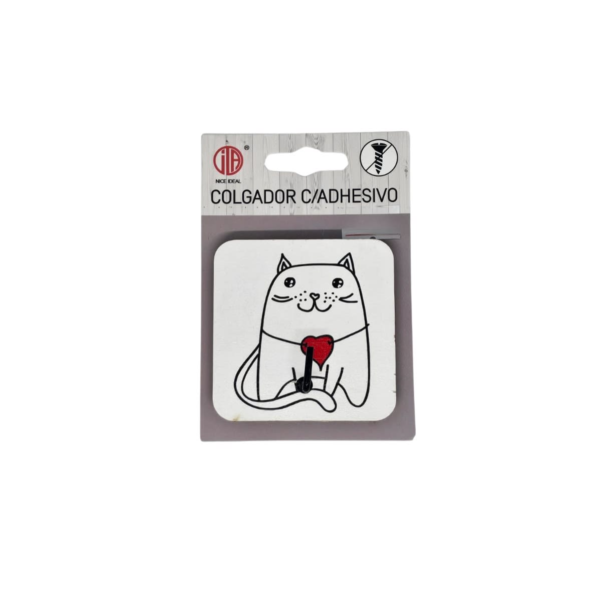 Colgador adhesivo de gato1