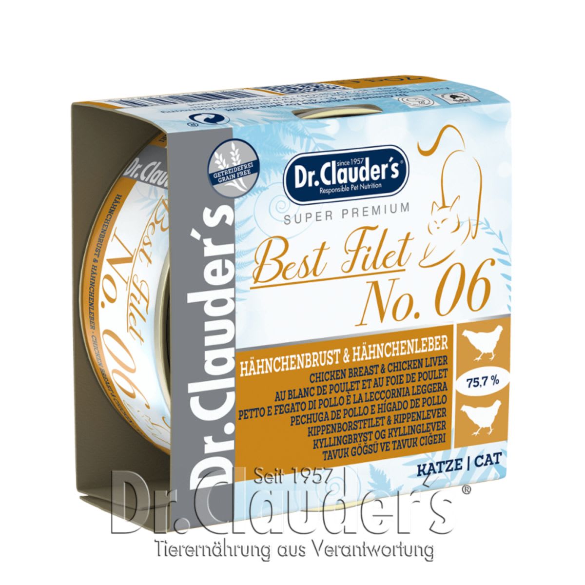 Dr. Clauder´s Cat lata Best Filet #06 Pechuga e higado de pollo 70 g1