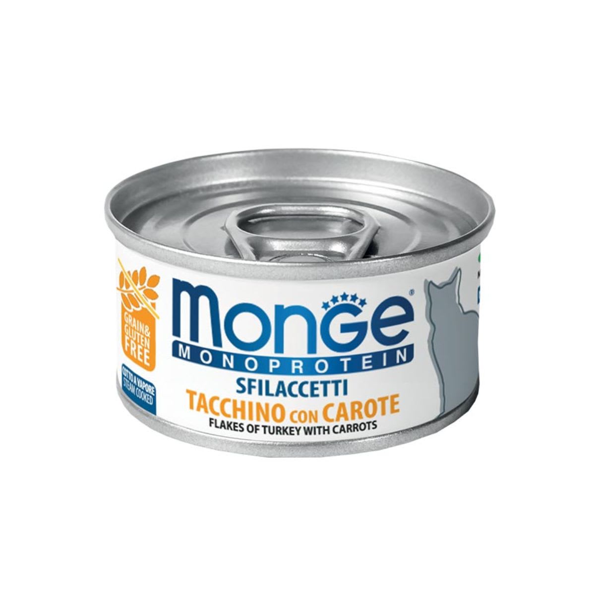 Monge Feline Adult Monoprotein Pavo y zanahoria lata 80 g1