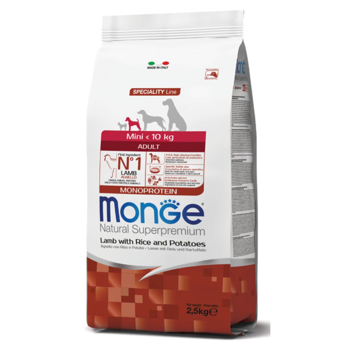Monge Canine Adulto Mini cordero, arroz y papa 2.5 kg1