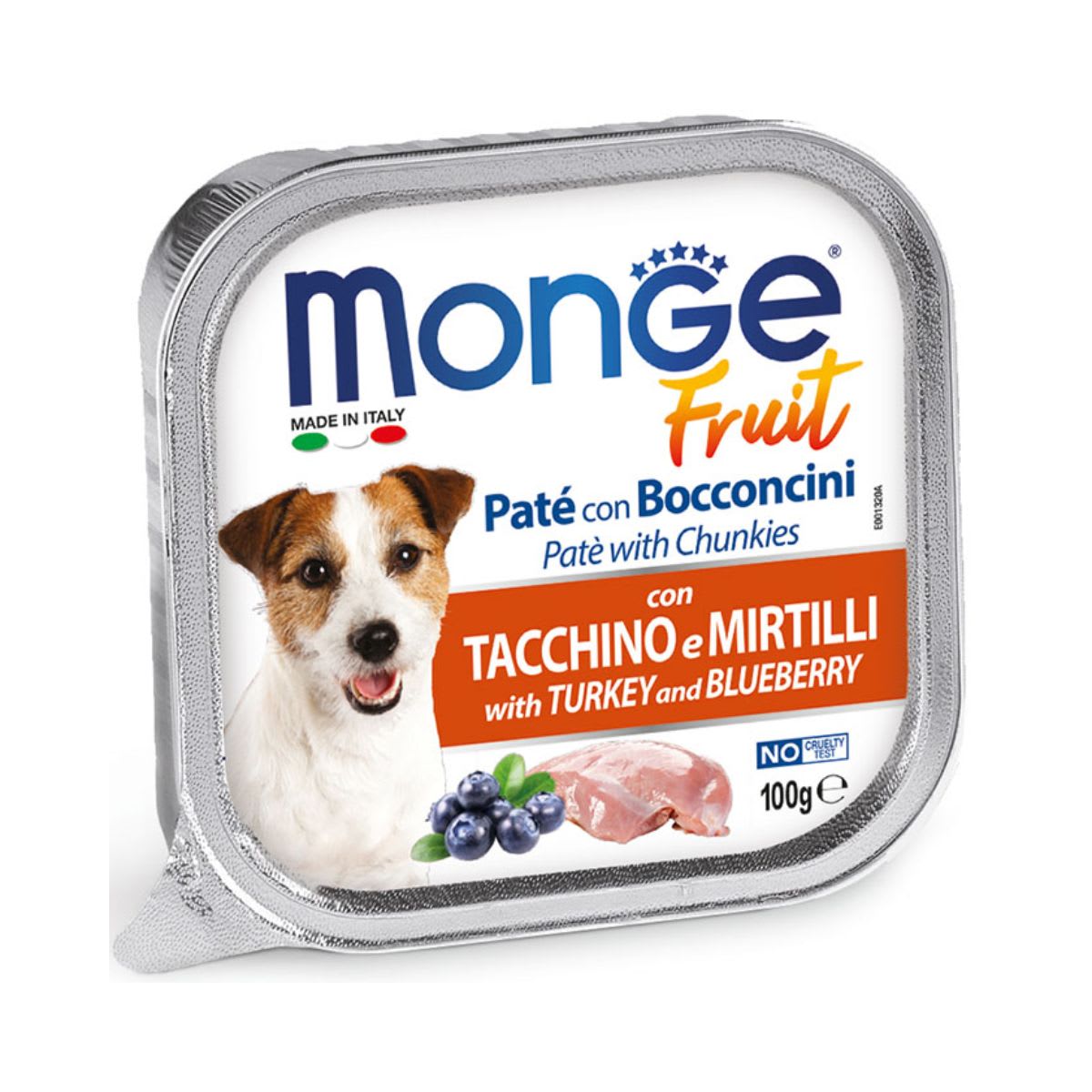 Monge Canine Fruit Pavo y arandanos alutray 100 g1