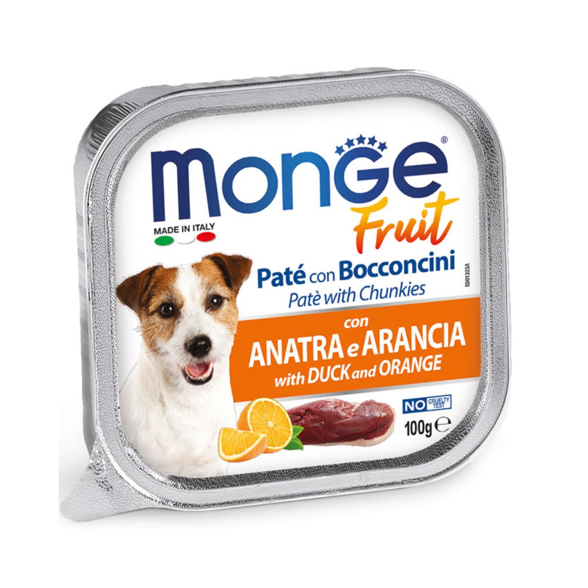 Monge Canine Fruit Pato y naranja alutray 100 g1
