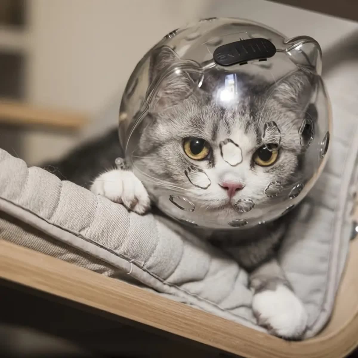 Bozal para gato modelo capsula con orejitas3