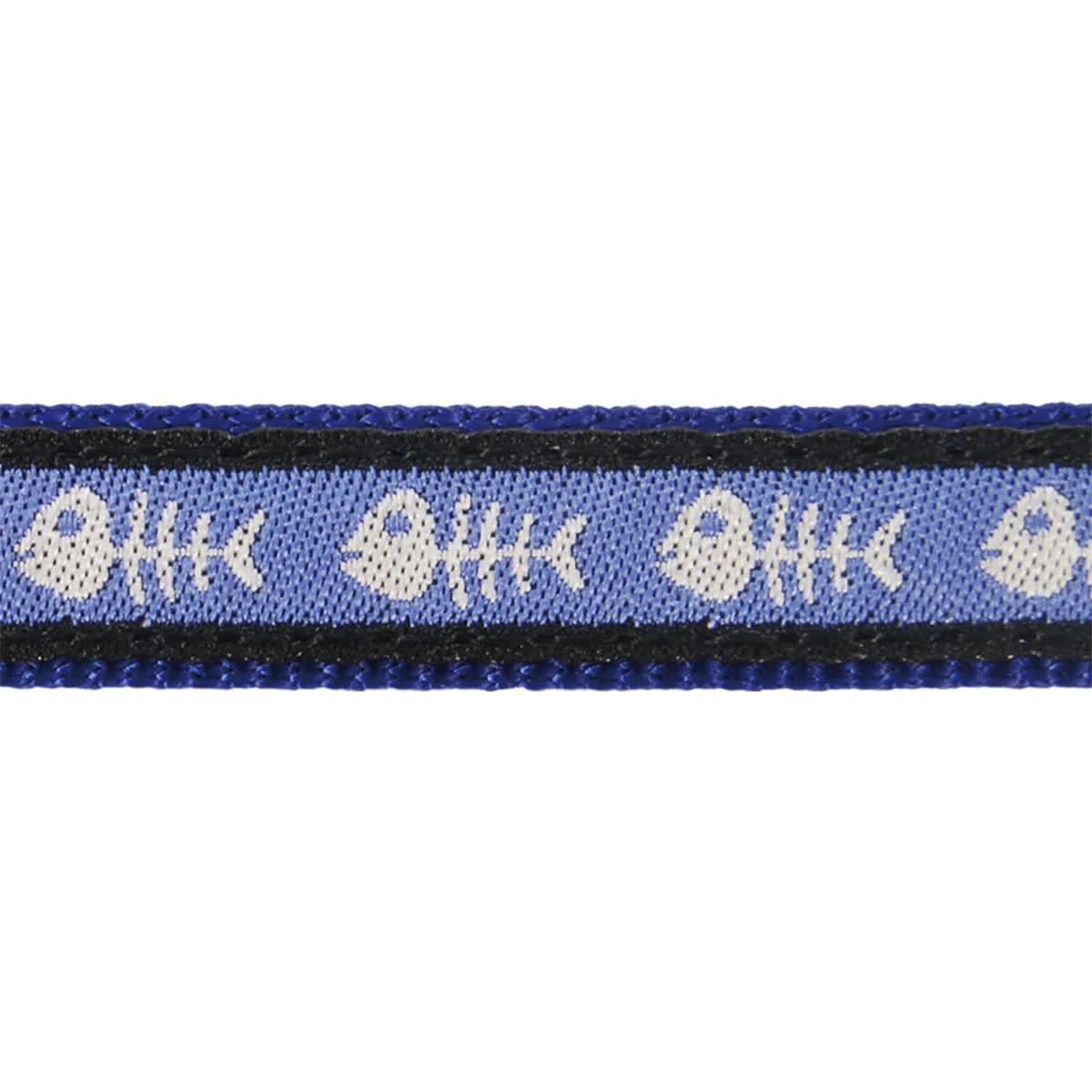 Cat Collar Design Red Dingo Fish Bone Blue2