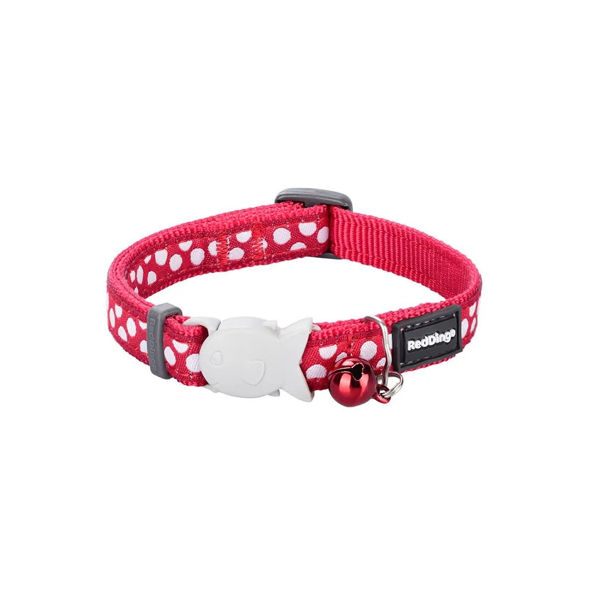 Cat Collar Design Red Dingo White Spots Red1