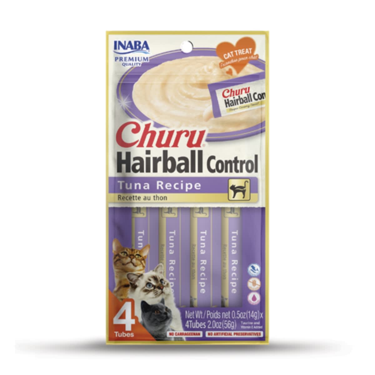 CHURU CAT TUNA RECIPE HAIRBALL CONTROL X 4 TUBOS1