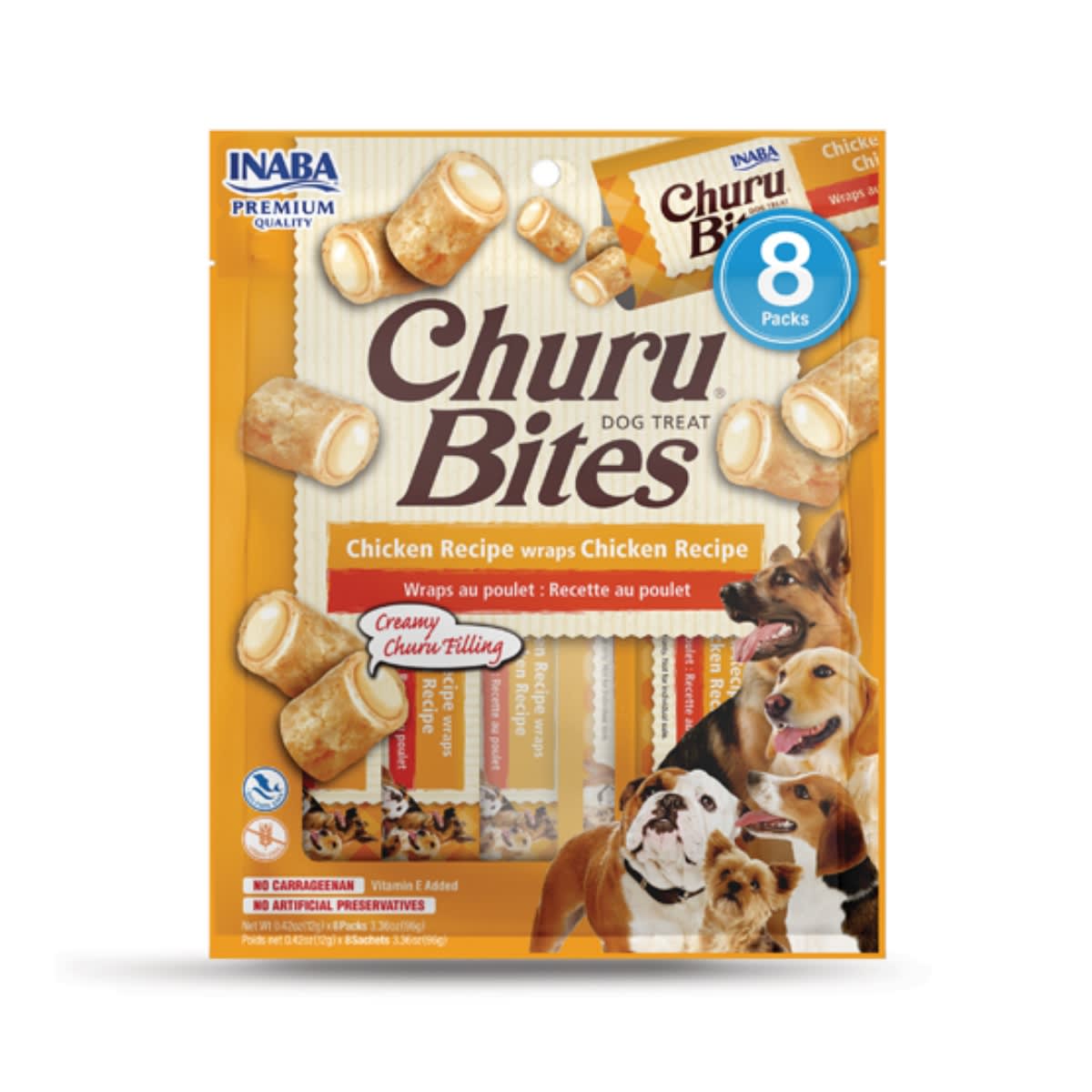 CHURU DOG BITES WRAPS CHICKEN RECIPE X 8 UND1