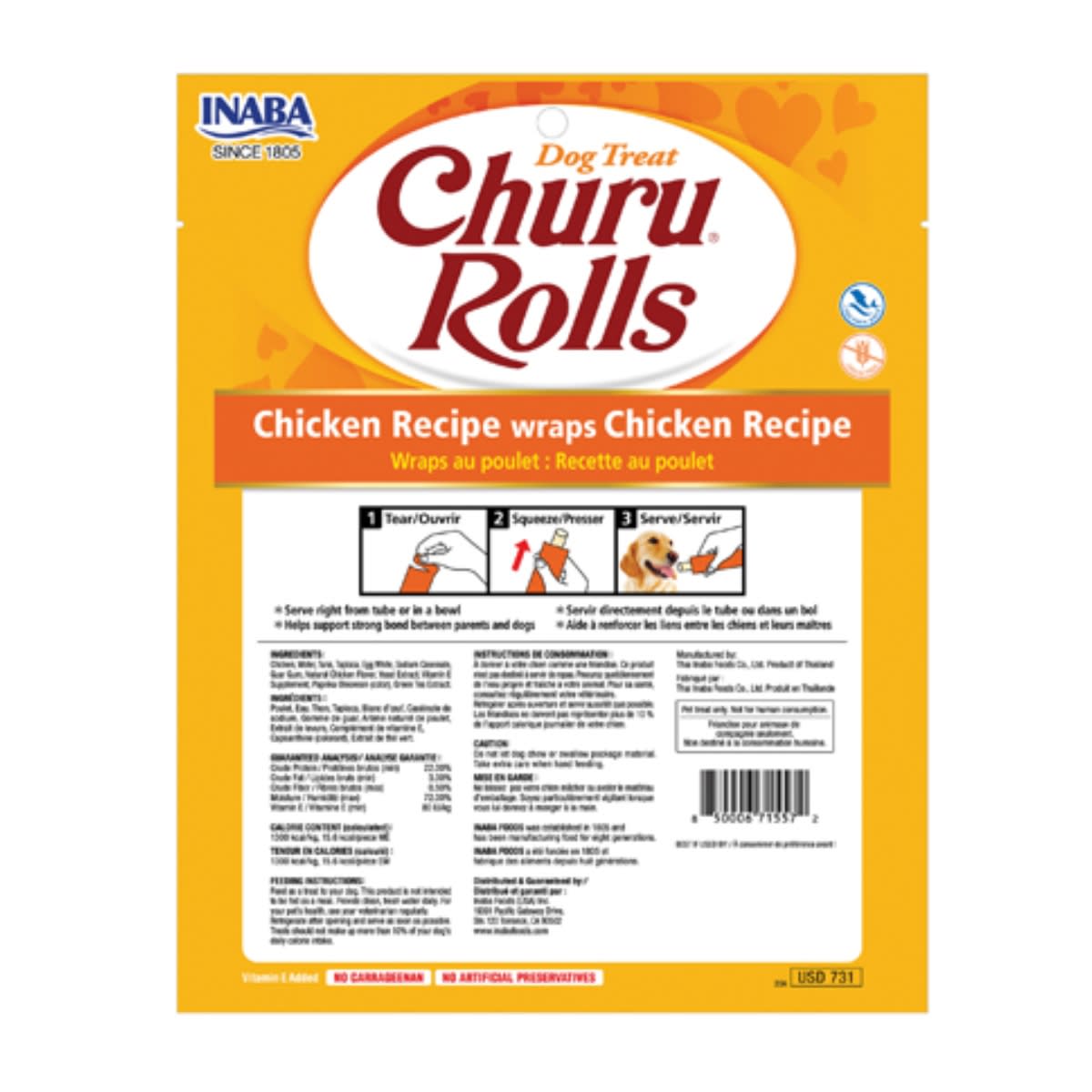 CHURU DOG ROLLS WRAPS CHICKEN RECIPE X 8 UND2