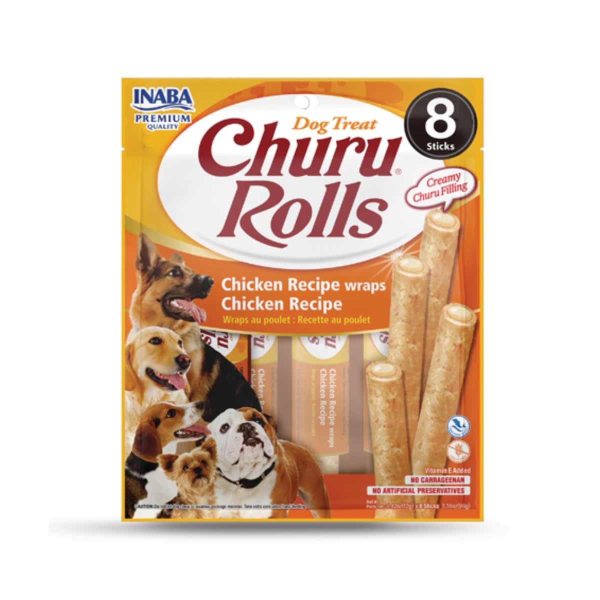CHURU DOG ROLLS WRAPS CHICKEN RECIPE X 8 UND1