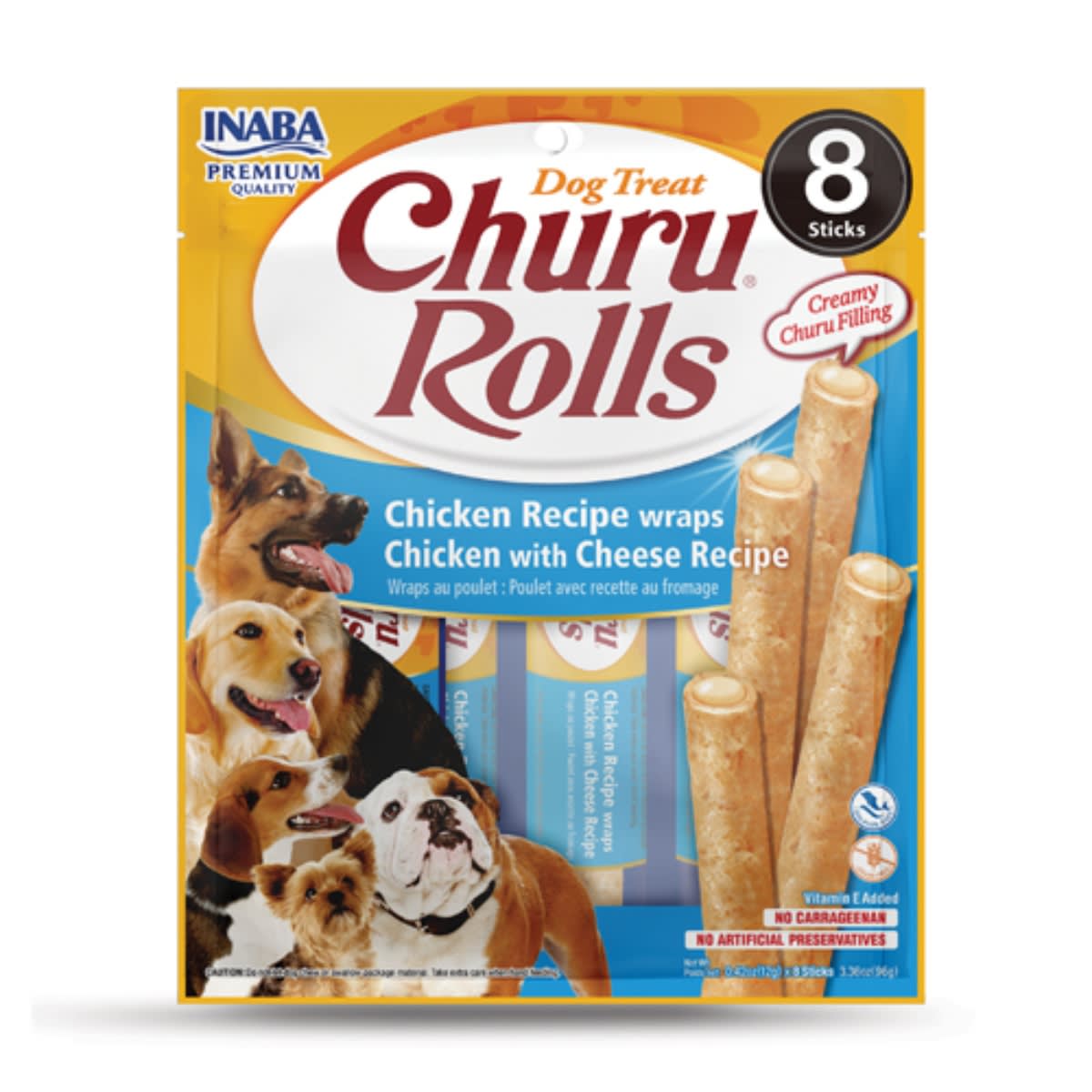 CHURU DOG ROLLS WRAPS CHICKEN WITH CHEESE RECIPE X 8 UND1