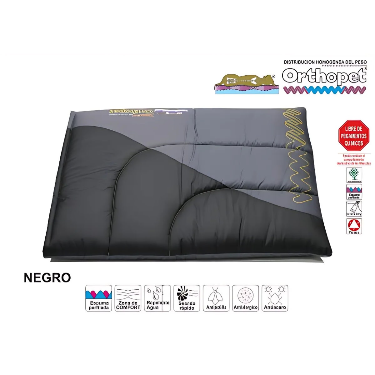 Colchoneta Zoomba Orthopet Negro1