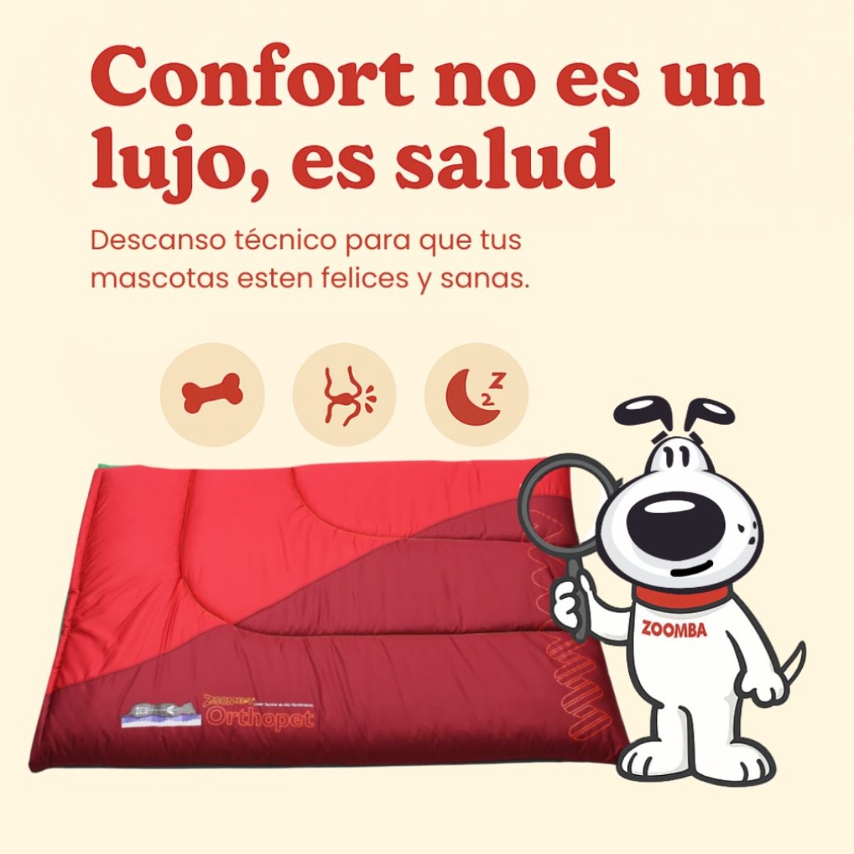 Colchoneta Zoomba Orthopet Rojo2